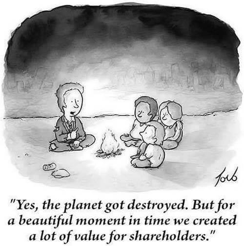 Killed planet for shareholders cartoon