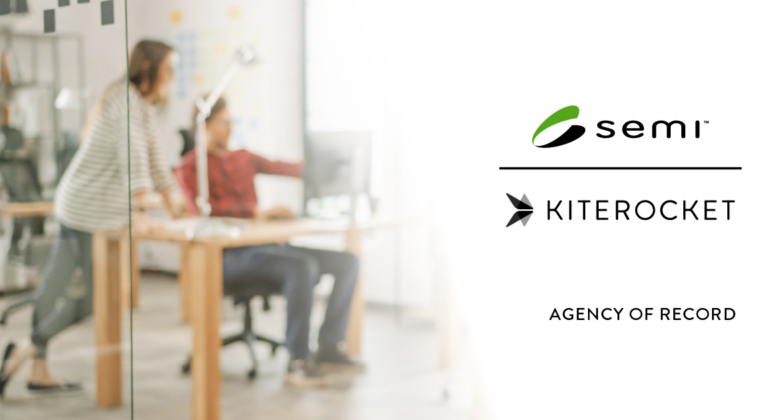 image that says SEMI selected Kiterocket as it's PR Agency